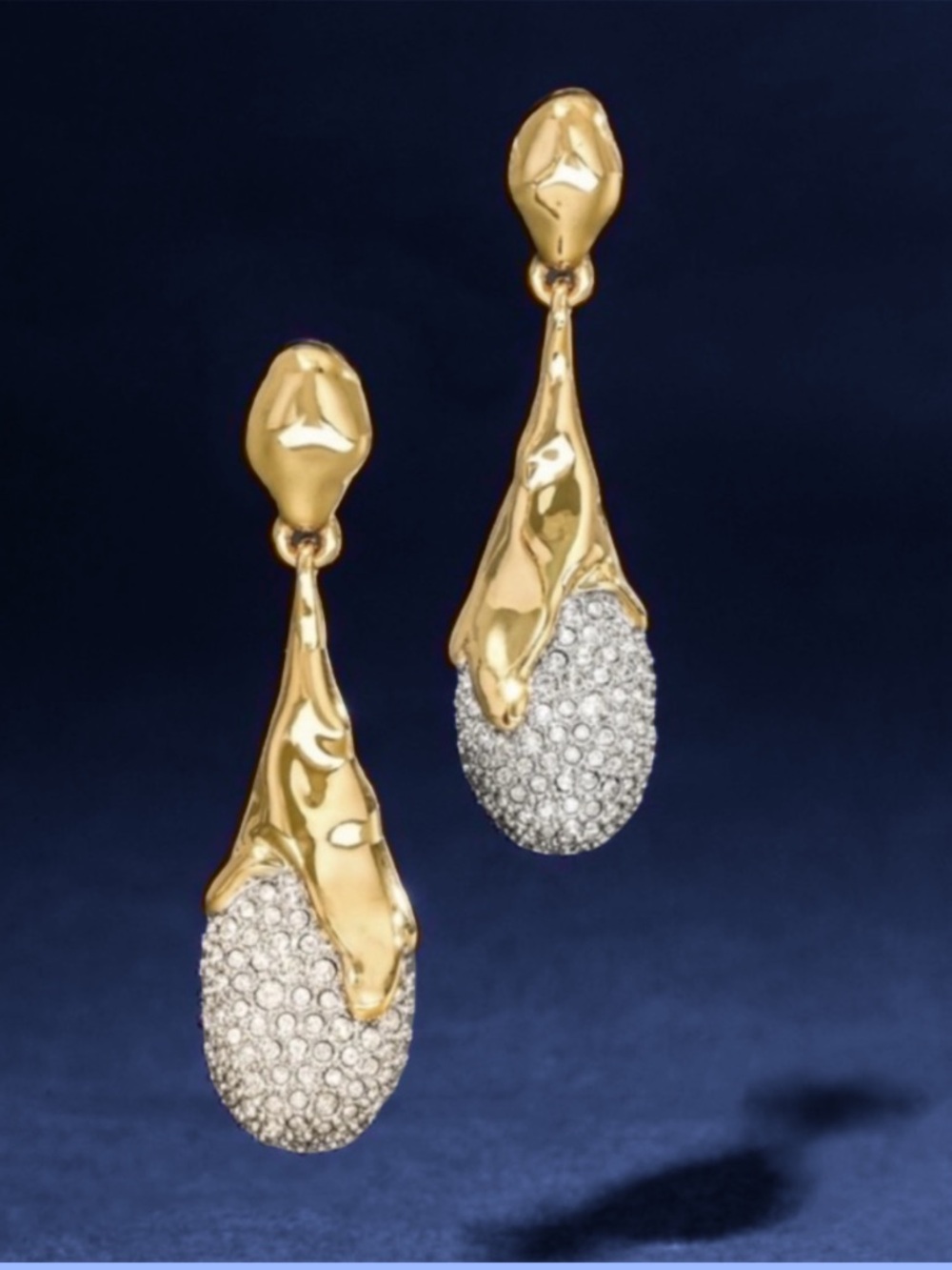 ALEXIS BITTAR • Solanales Drippy Pavé Crystal Teardrop Articulated Drop Earrings
